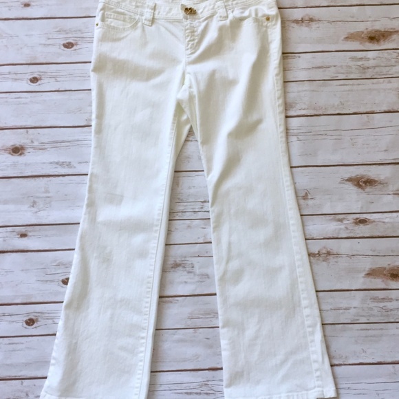 Michael Kors White Gold Studded Boot Leg Jeans - Picture 8 of 8